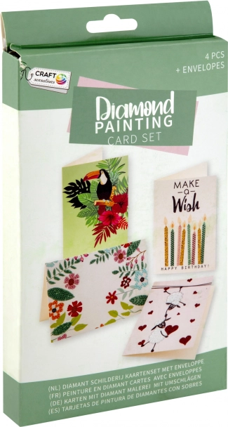 Diamantmaleri lykønskningskort med kuverter