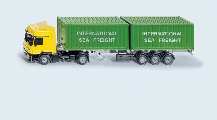 SIKU Super lastbil Mercedes-Actros med 2 containere