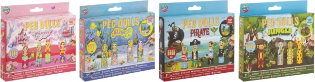 Kreativt sæt Peg Dolls - Prinsesser, Alkymi, Pirater og Jungle