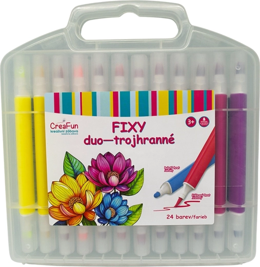 CreaFun Duo trekantede tuscher, 24 farver