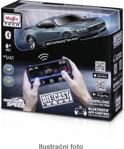 Maisto RC metalmodel 1:41 med Bluetooth-styring og lys