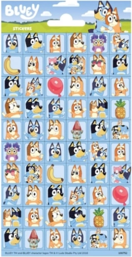 Bluey mini klistermærker – 60 stk.