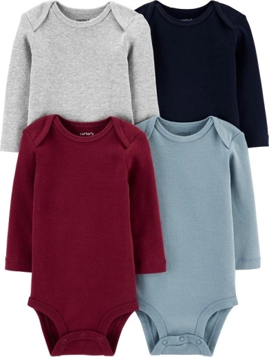 Carter's baby-bodyer med lange ærmer til drenge, 4 stk., størrelse 56 (NB)