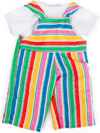 Bigjigs Toys stribede bukser med smæk og hvid T-shirt til dukke 28 cm