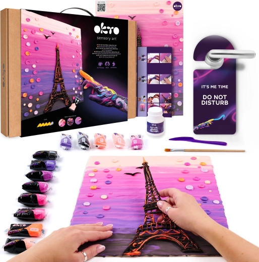 Okto kreativt sæt til maling med selvhærdende masse Paris 30 × 40 cm