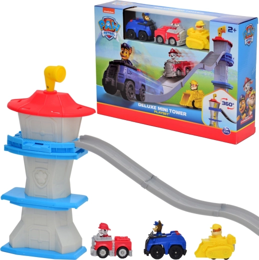 Paw Patrol Deluxe-tårn 3-i-1 med bane og 3 køretøjer