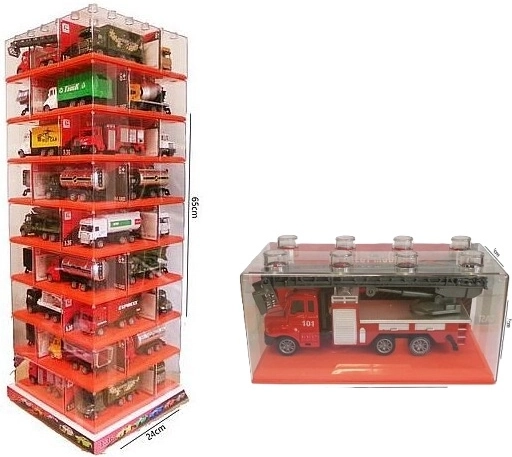 Metalmodel af en lastbil i en gennemsigtig kube - 1 stk.