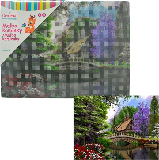 Diamantmaling – bro over floden 30 × 40 cm