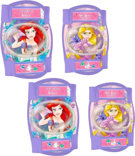 Børnesæt med knæ- og albuebeskyttere Disney Prinsesser (Ariel og Rapunzel) – 4 stk.