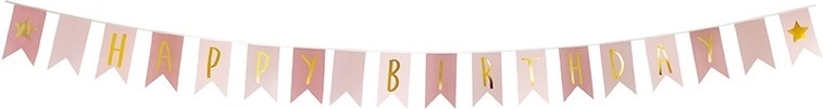 Jabadabado fødselsdagsgirlande Happy Birthday pink