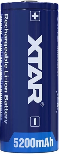Genopladeligt Li-ion-batteri XTAR 26650 5200 mAh 3,6 V (button top)