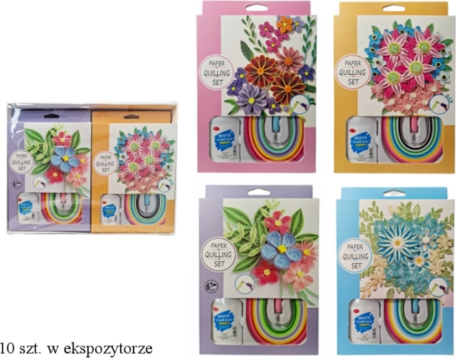 Kreativt quilling-sæt til blomsterdekorationer (blandede farver) - 1 stk.