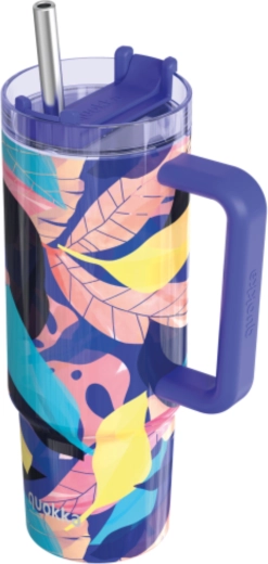 Termokrus i rustfrit stål Quokka Vibe Midnight Forest med sugerør 880 ml