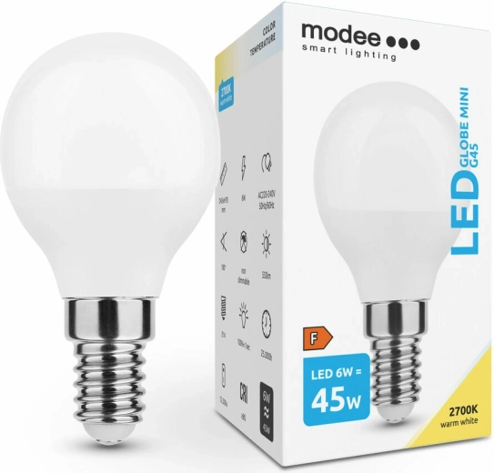 LED pære Modee Lighting Globe Mini G45 6W E14 varm hvid