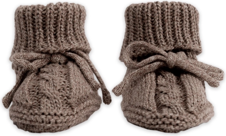 Lodger strikkede babysko knit cable buffalo 0–6 måneder - 1 stk.