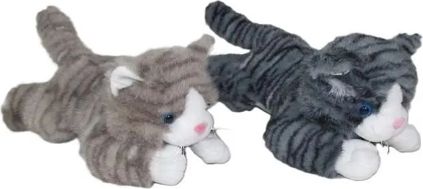 Plysset liggende kat med lyd 30 cm - 1 stk.