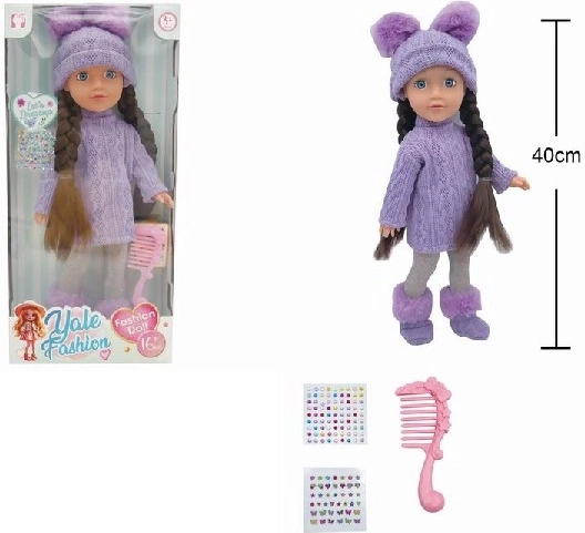 Dukke 30 cm med tilbehør, drikker og tisser