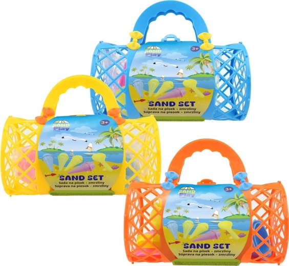 Plastica sæt sandforme i retro taske