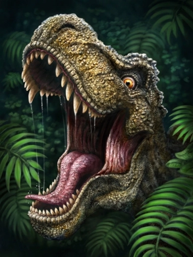 Norimpex diamantmaling – angribende dinosaur (30 × 40 cm)