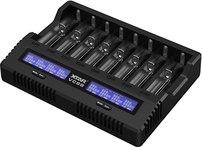 Oplader til genopladelige batterier XTAR VC8S