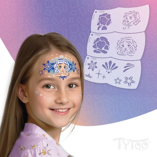 TyToo Mosaic ansigtsmaling-skabeloner Isdronning – 3 stk.