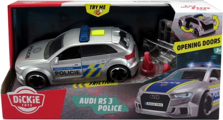 Dickie Audi RS3 tjekkisk politi med lys og lyd
