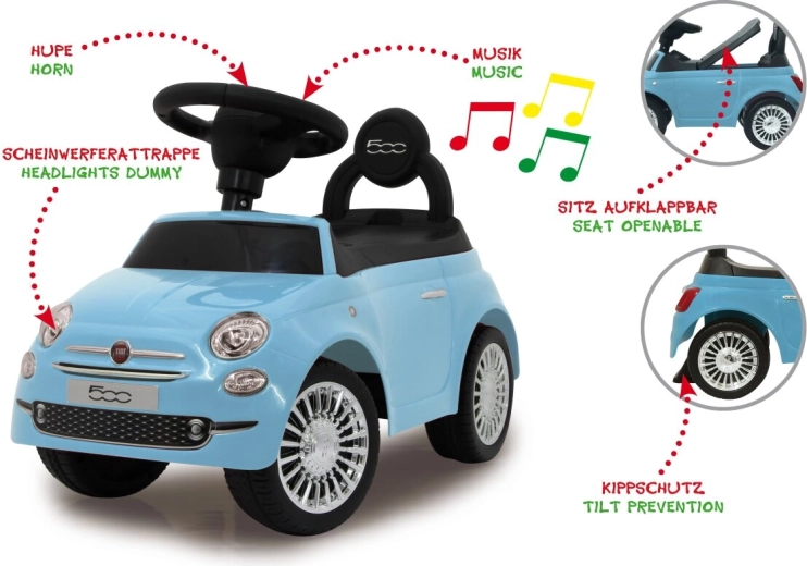 Jamara gåbil Fiat 500 2-i-1 blå