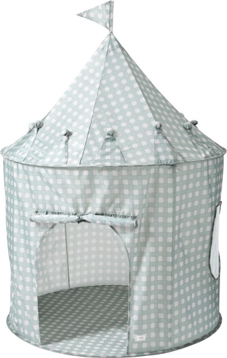 3 Sprouts legetelt til børn recycled gingham blue