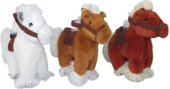 Plys-hest med lyd 20 cm