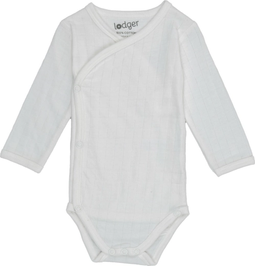 Lodger babybody i hydrofilt bomuld med lange ærmer cloud dancer
