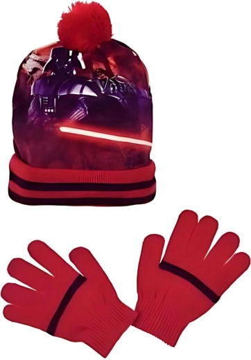 Star Wars hue og handsker i rød farve