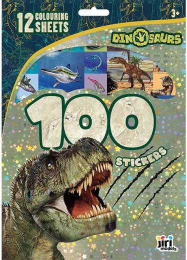 Klistermærker og malebilleder dinosaurer – 100 stk.