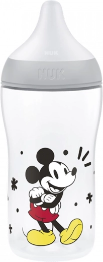 NUK Perfect Match sutteflaske med temperaturkontrol Disney Mickey 260 ml grå