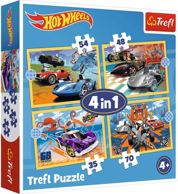 Puslespil HOT WHEELS 4i1 køretøjer Trefl