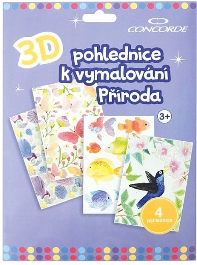 3D postkort til farvelægning Natur