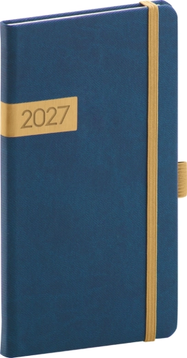Notique lommeplaner Twill 2027 blå-guld 9 x 15,5 cm