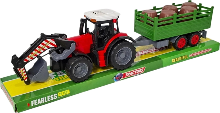 Traktor med trailer og frontlæsser – landbrugssæt til børn