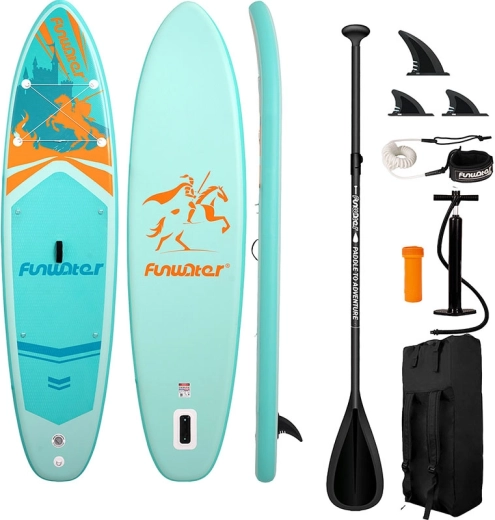 Oppustelig paddleboard Funwater 350 × 86 × 15 cm – all-round SUP-sæt (turkis)