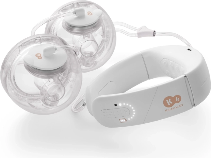 Kinderkraft Gentlenest dobbelt elektrisk brystpumpe med mild opvarmning, hands‑free