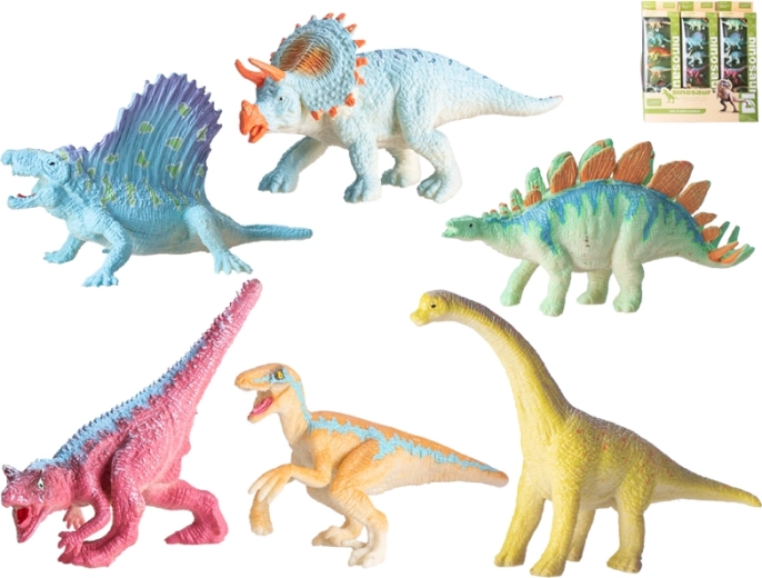 Sæt med 6 plastdinosaurer (9–12 cm)