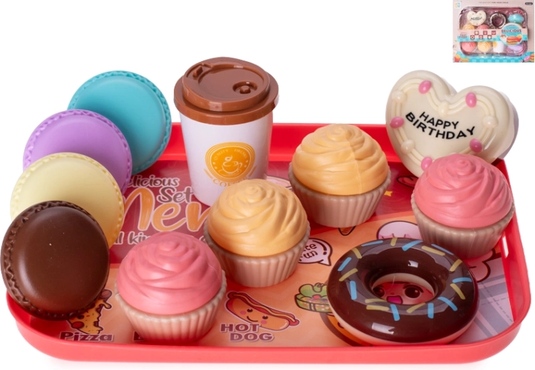 Konditorsæt med bakke 22 × 16 cm, 11 dele