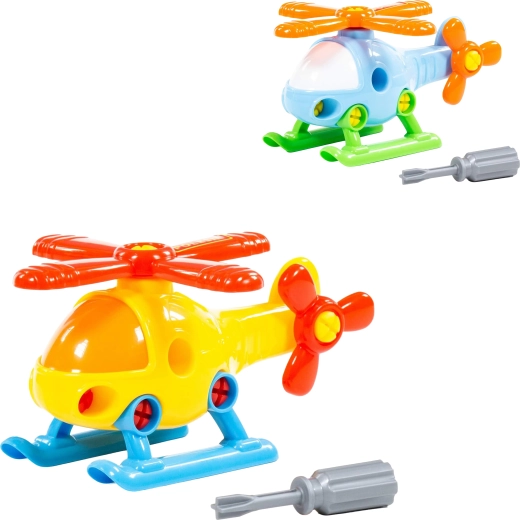 Børne-adskillelig helikopter med skruetrækker - 1 stk.