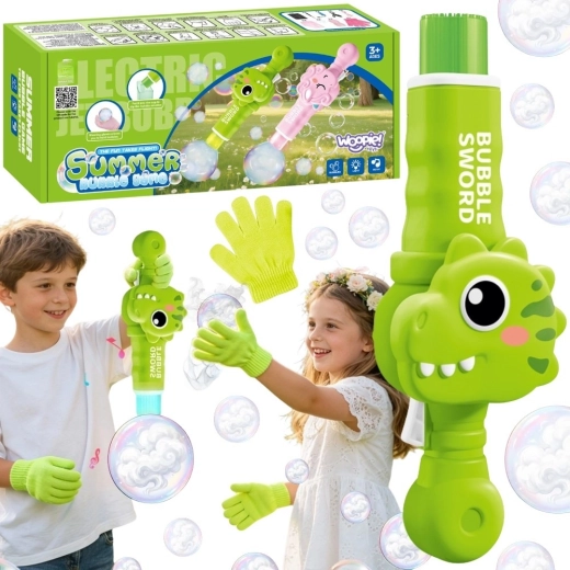 Woopie dinosaur boblemaskine med røgfyldte bobler, genopladelig