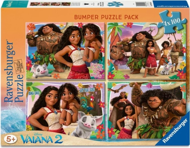Ravensburger puslespil Vaiana 2 – 4×100 brikker