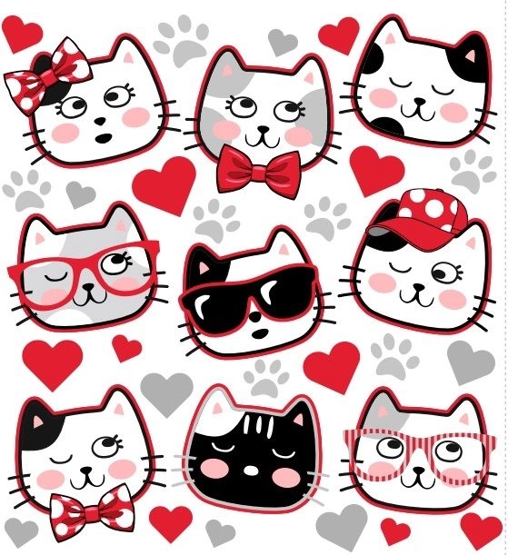 Strømmenede Katte Ansigter