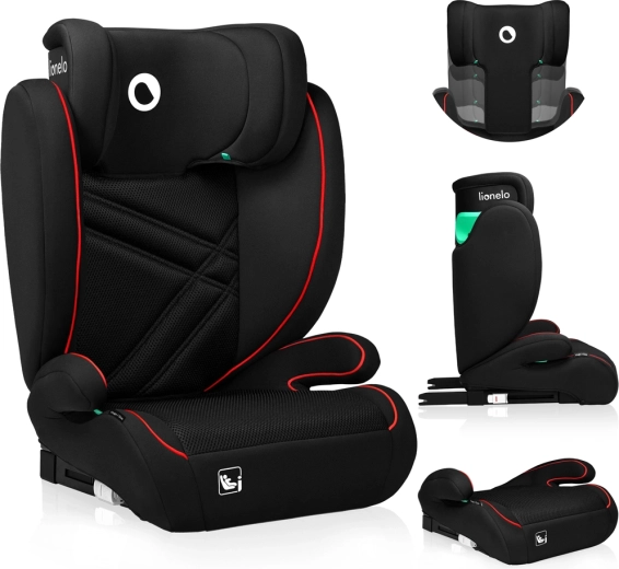 Lionelo Hugo i-Size autostol til børn 100–150 cm Sporty Black Red