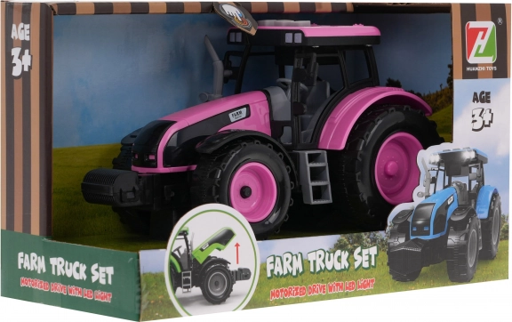 Interaktiv pink traktor til børn 3+ med lyde og LED-lys