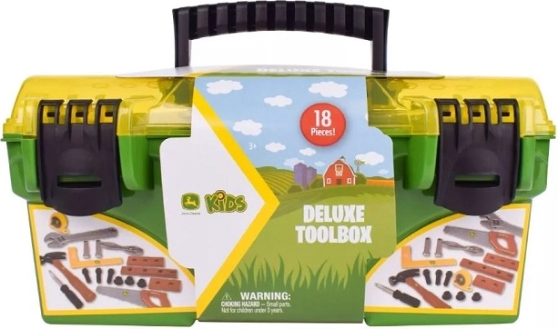 Tomy John Deere børneværktøjskuffert (18 dele)
