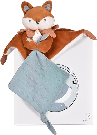 Doudou gavesæt: plysbamse-ræv Timo med tæppe og sutteholder 20 cm