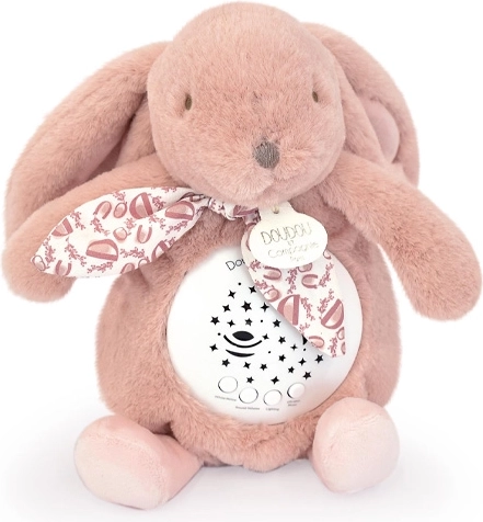 Doudou spilledåse med projektion Kanin, rosa